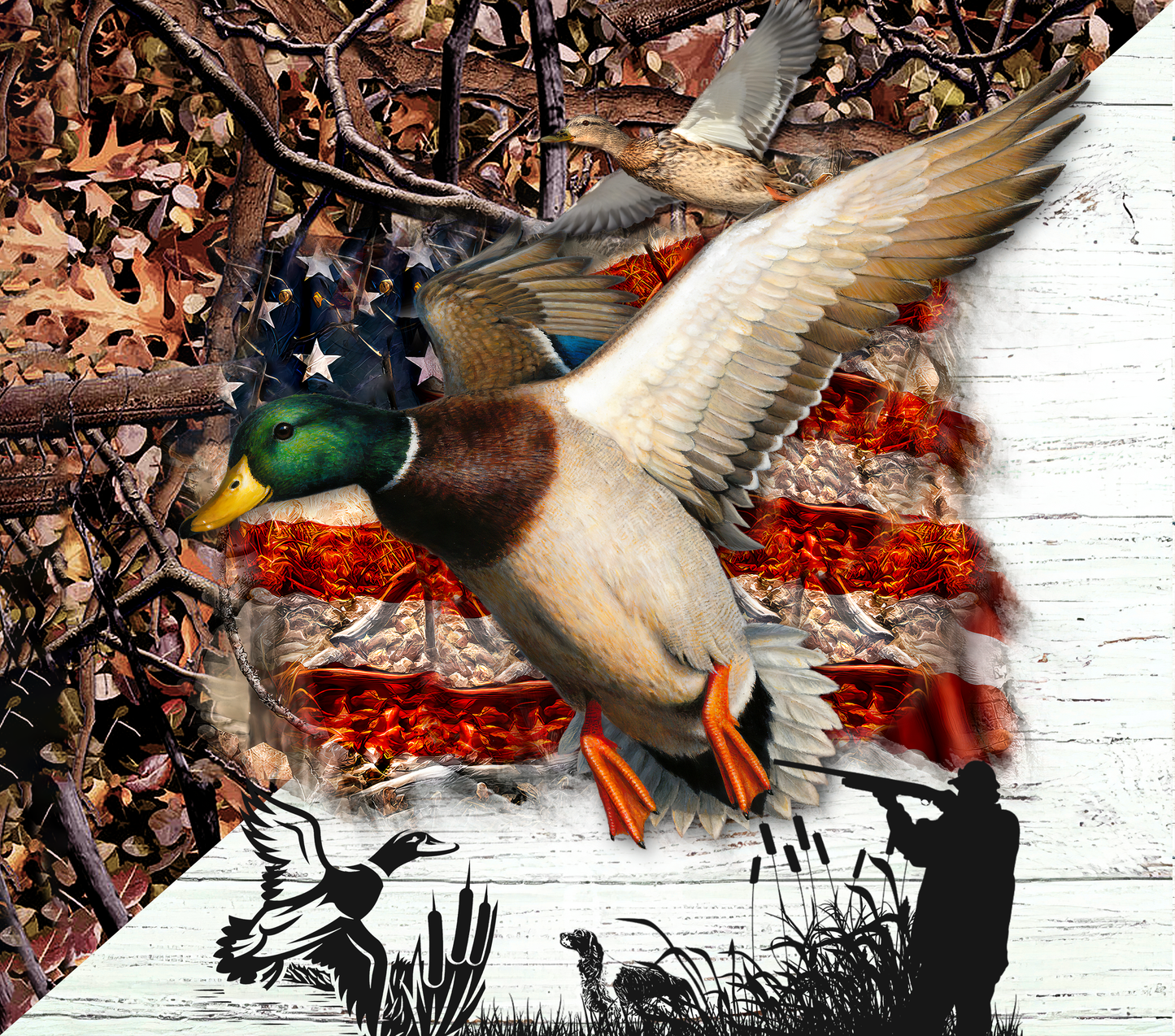 20 OZ Skinny Sublimation Duck Hunting Tumbler