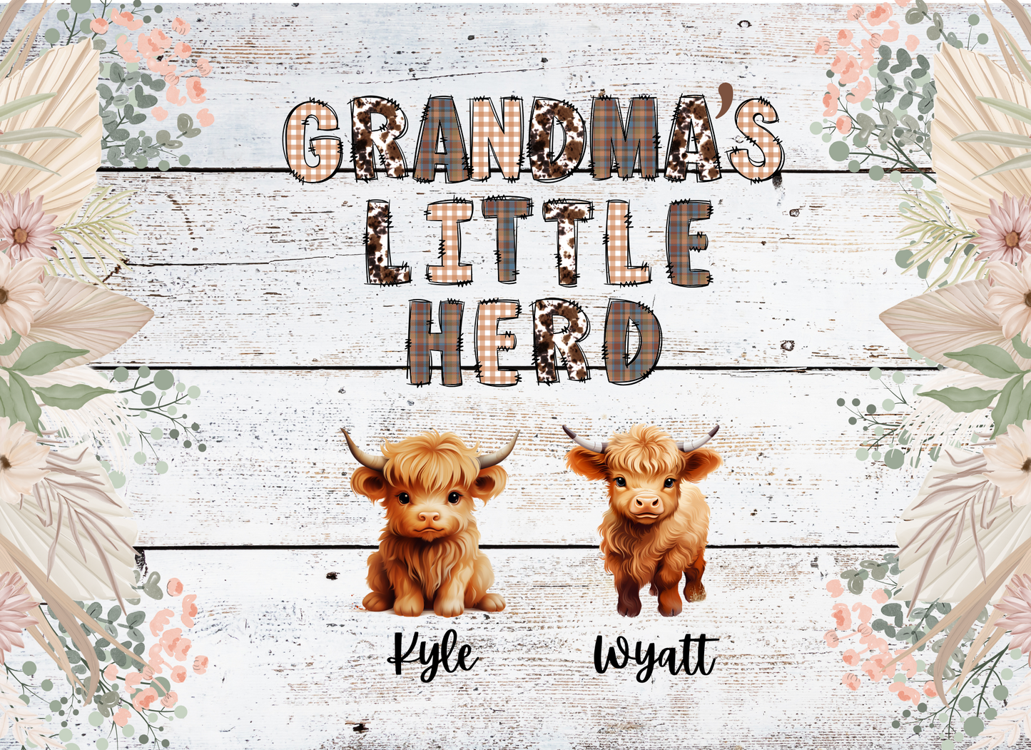 Custom 11x7 Grandma, mama, auntie Highland Cow Glass Cutting Board