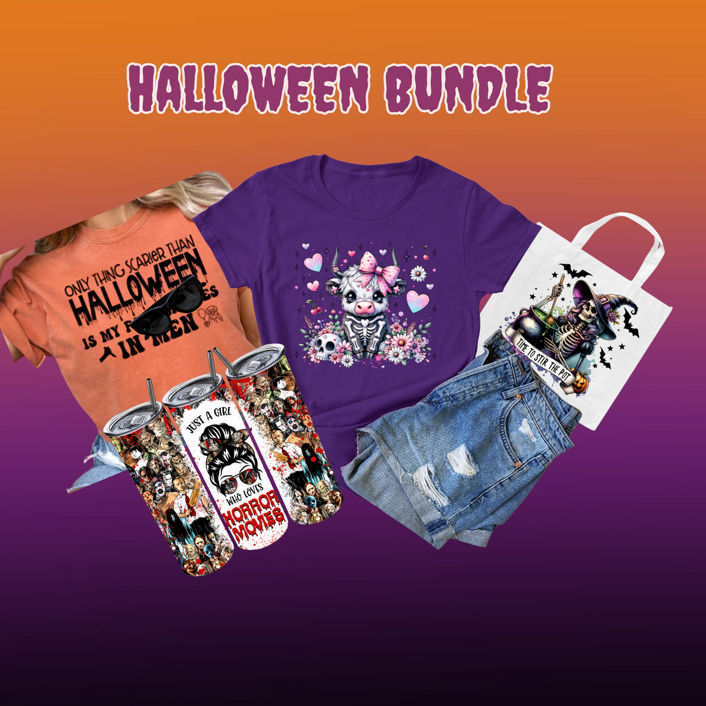Mystery Halloween Bundle one T-shirt, one tumbler!
