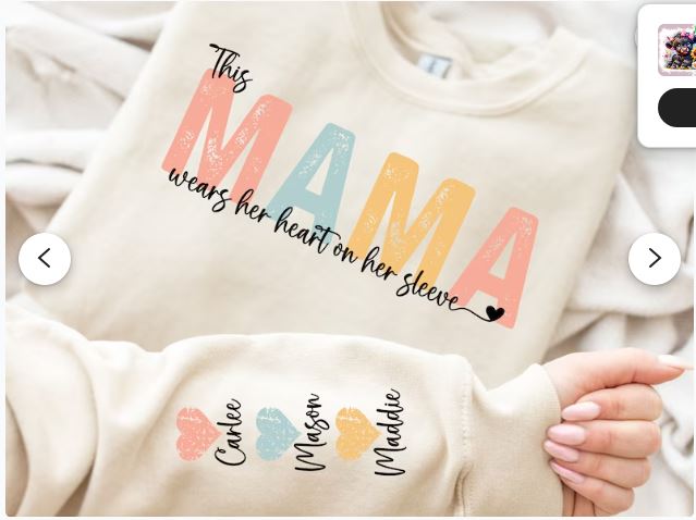 Custom Mama wears her heart on her sleeve