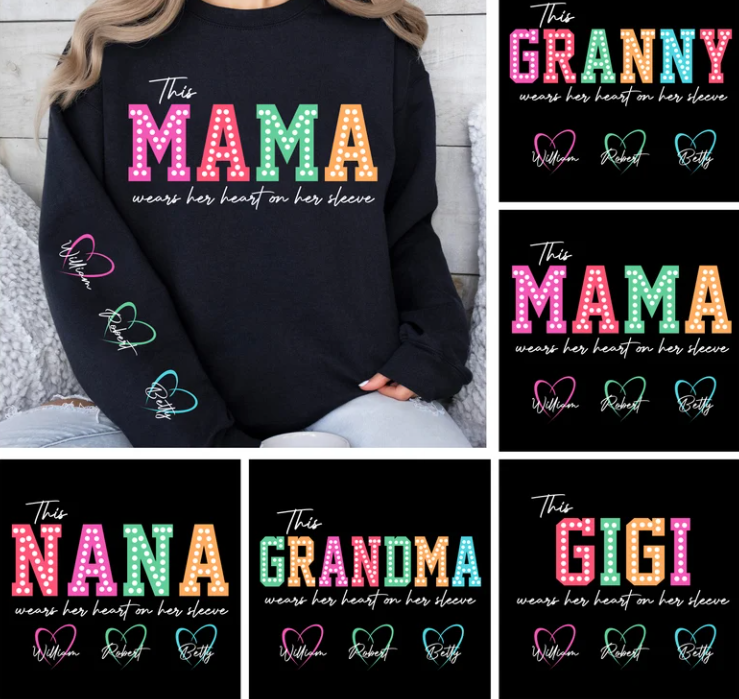 Custom MOM, GRANDMA, GRANNY, GIGI, NANA Sweatshirt