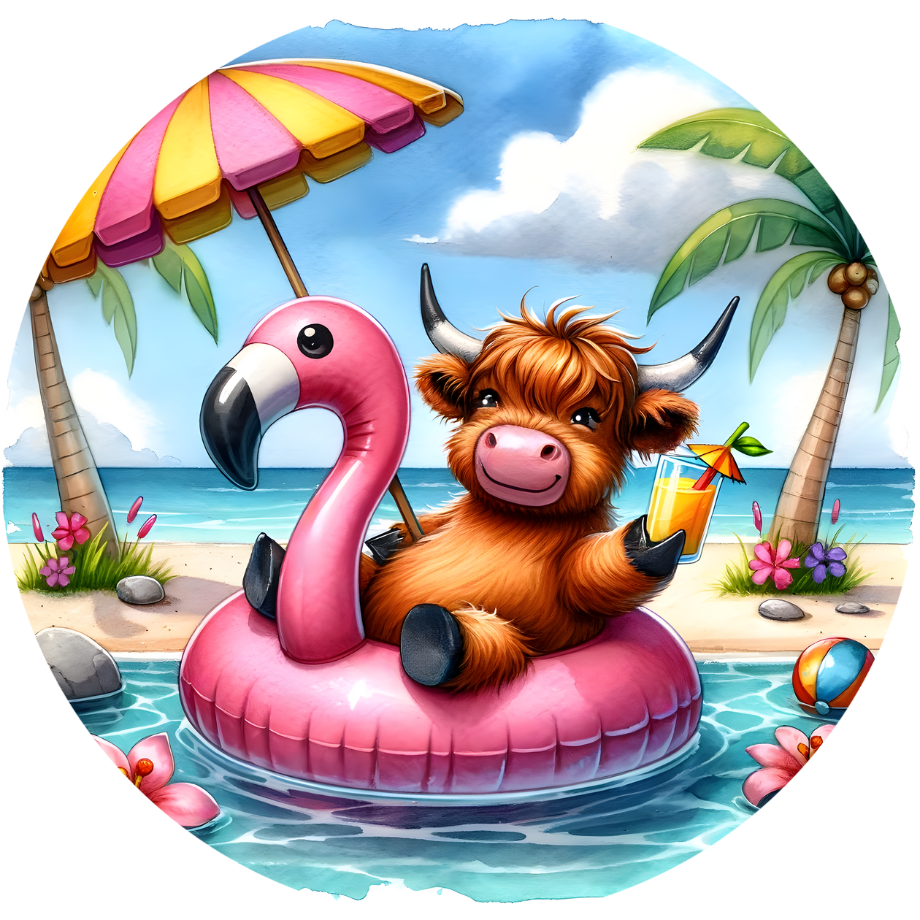 Highland Cow Summer Wind Spinner