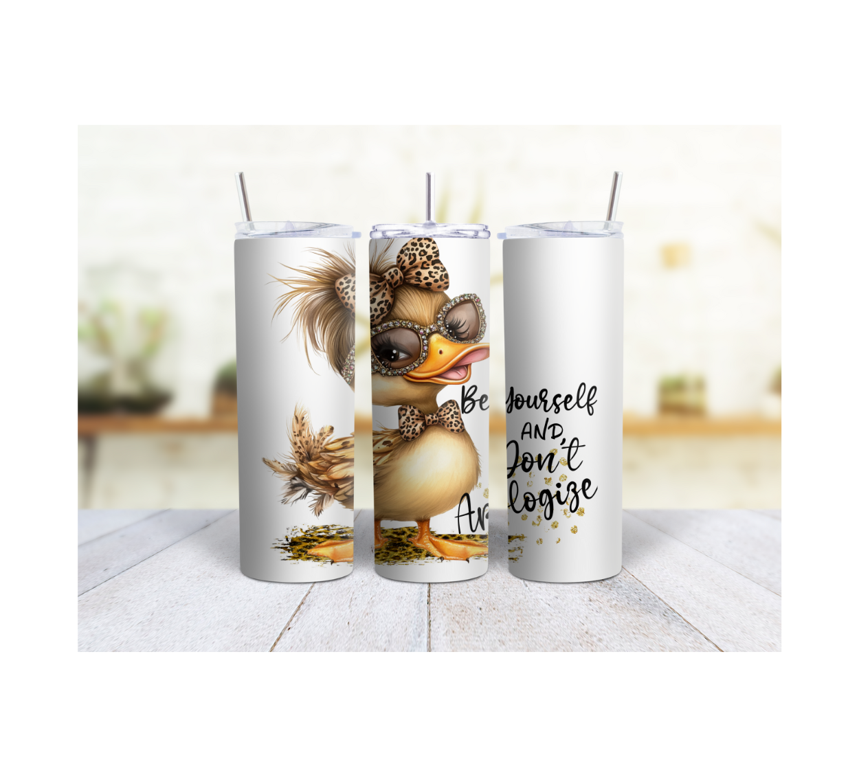 30 OZ Skinny "Be yourself and don't apologize" Sublimation Tumbler
