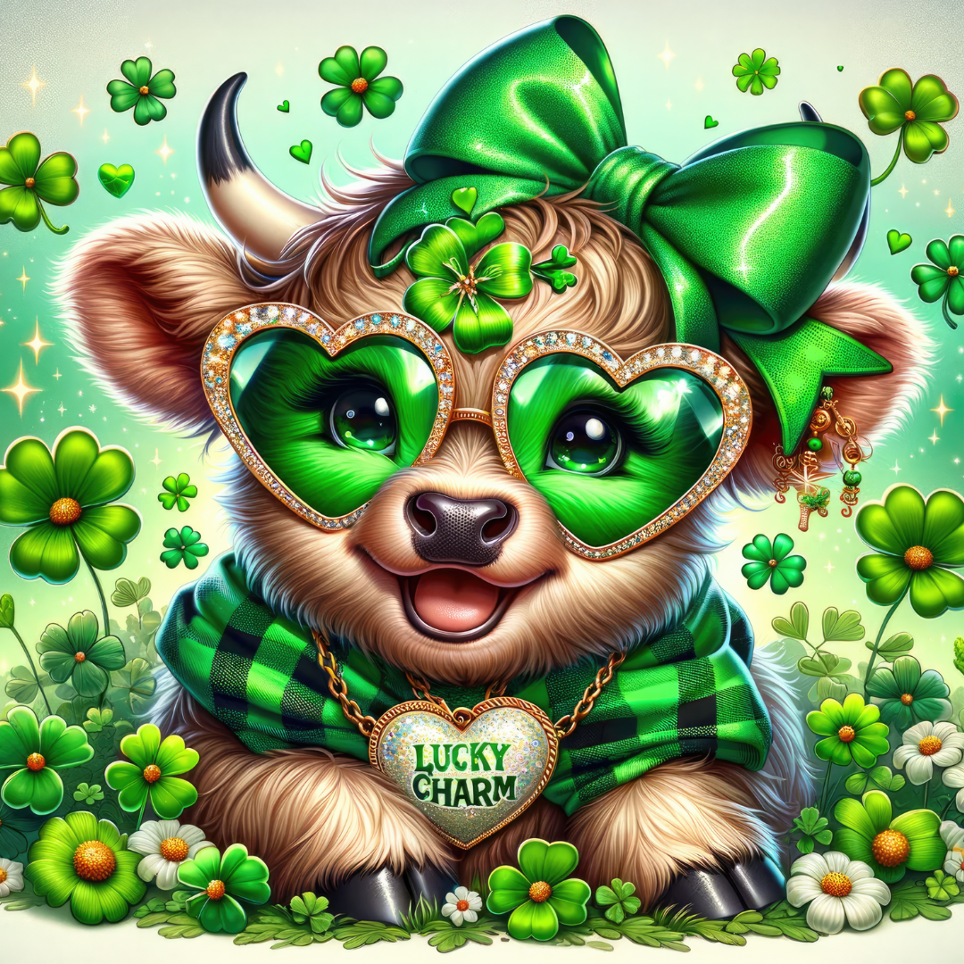 20 OZ Skinny St. Patricks Day Highland Cow Tumbler