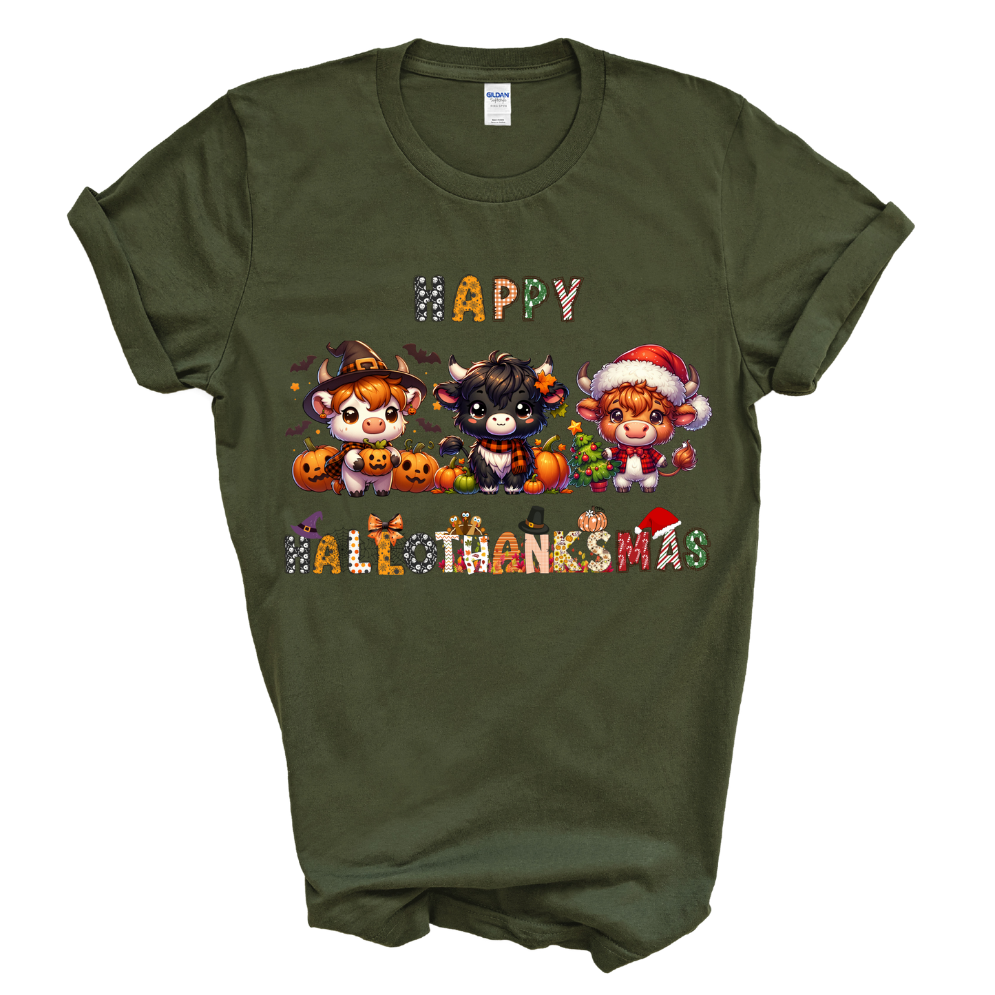 Highland Cow Hallothanksmas T-Shirt