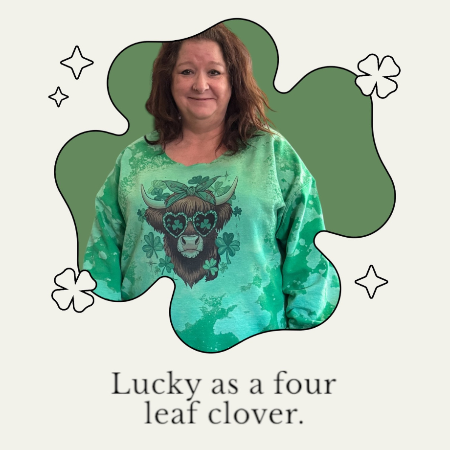 St. Patricks Day Acid Washed Bleached Sweatshirt